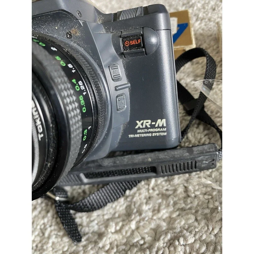 Vtg Ricoh XR-M Camera Bundle W strap & Rikenon + Vivitar Lenses + Filters Manual